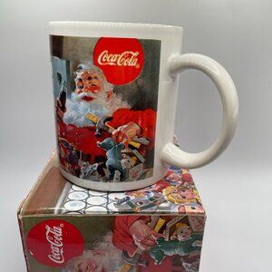 Vintage 1997 Christmas Coke Coffee Mug w Box Coca-Cola Company Santa Claus Toys